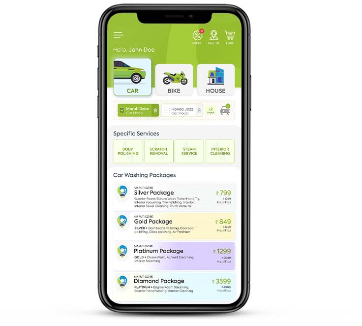 carclenx car spa mobile app